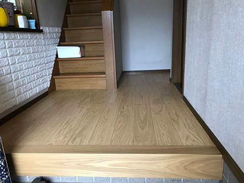 相生市 玄関 フロア張替 施工後 