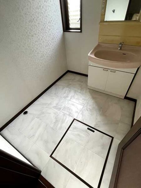 上郡町　洗面所　クッションフロア貼り替え　施工後