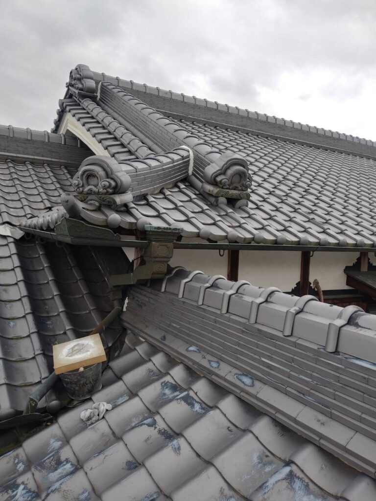 たつの市　瓦屋根の漆喰補修