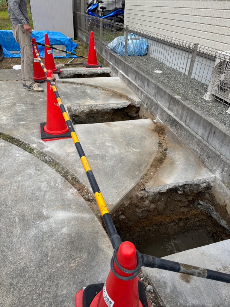 たつの市揖西町の外構・エクステリア施工中の様子2枚目|頃安畳商店